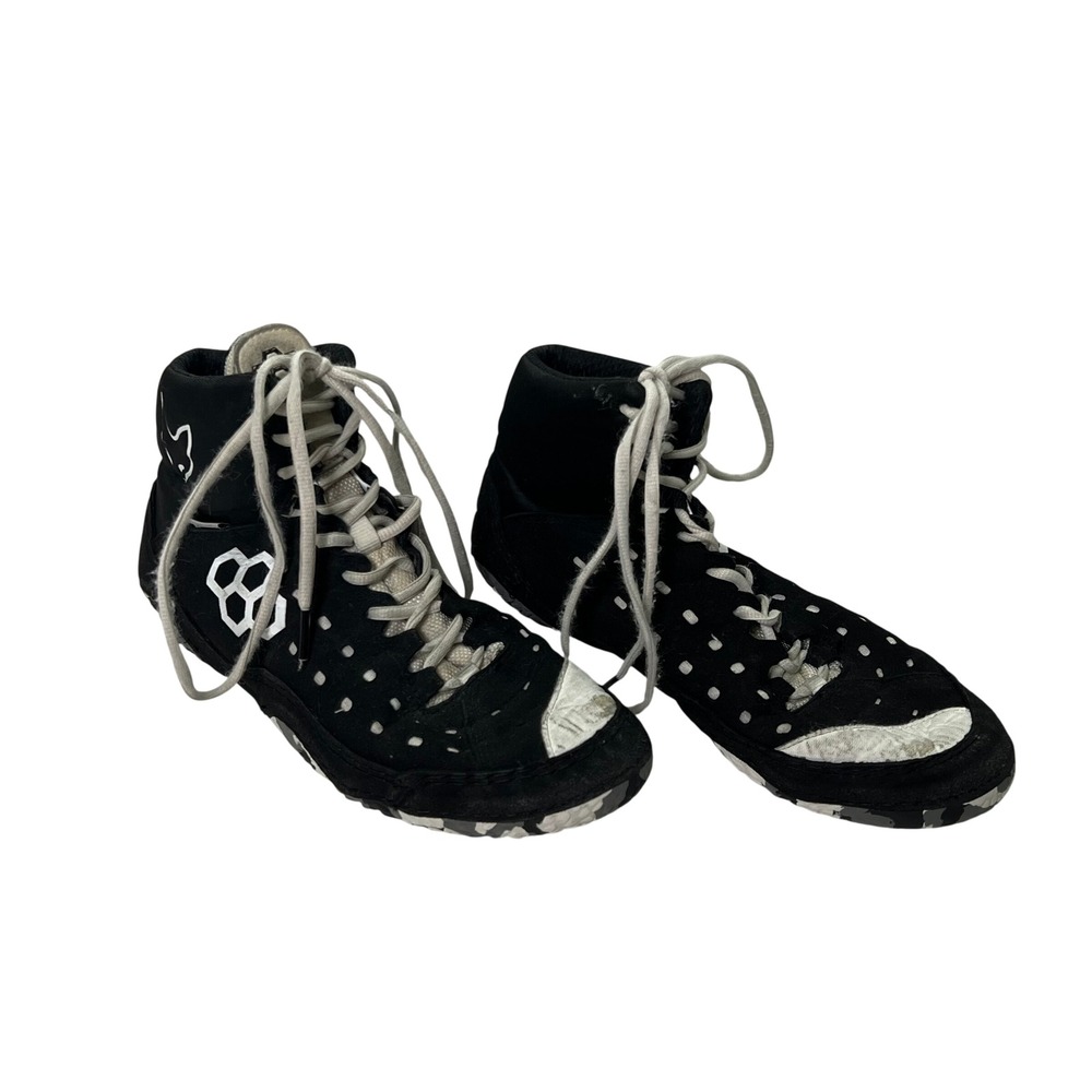 Rudis Dave Schultz Wrestling Shoes Mens 8.5 Womens 10 Black White Camo‎ 5807